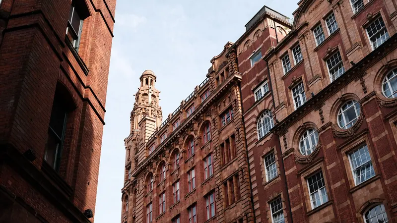 Red-brick buildings in central Manchester